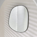 Asymmetrical Wall Mirror for Decor 23*30, Modern Black Framed Wall Mirror for Living Room Bathroom Bedroom Entryway ELE-STOU-006