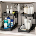 Lyrrez Undersink Organizer, 2Tier Under Sink Storage Rack With Sliding Drawers For Kitchen Bathroom Cabinets, Pull Out Organize