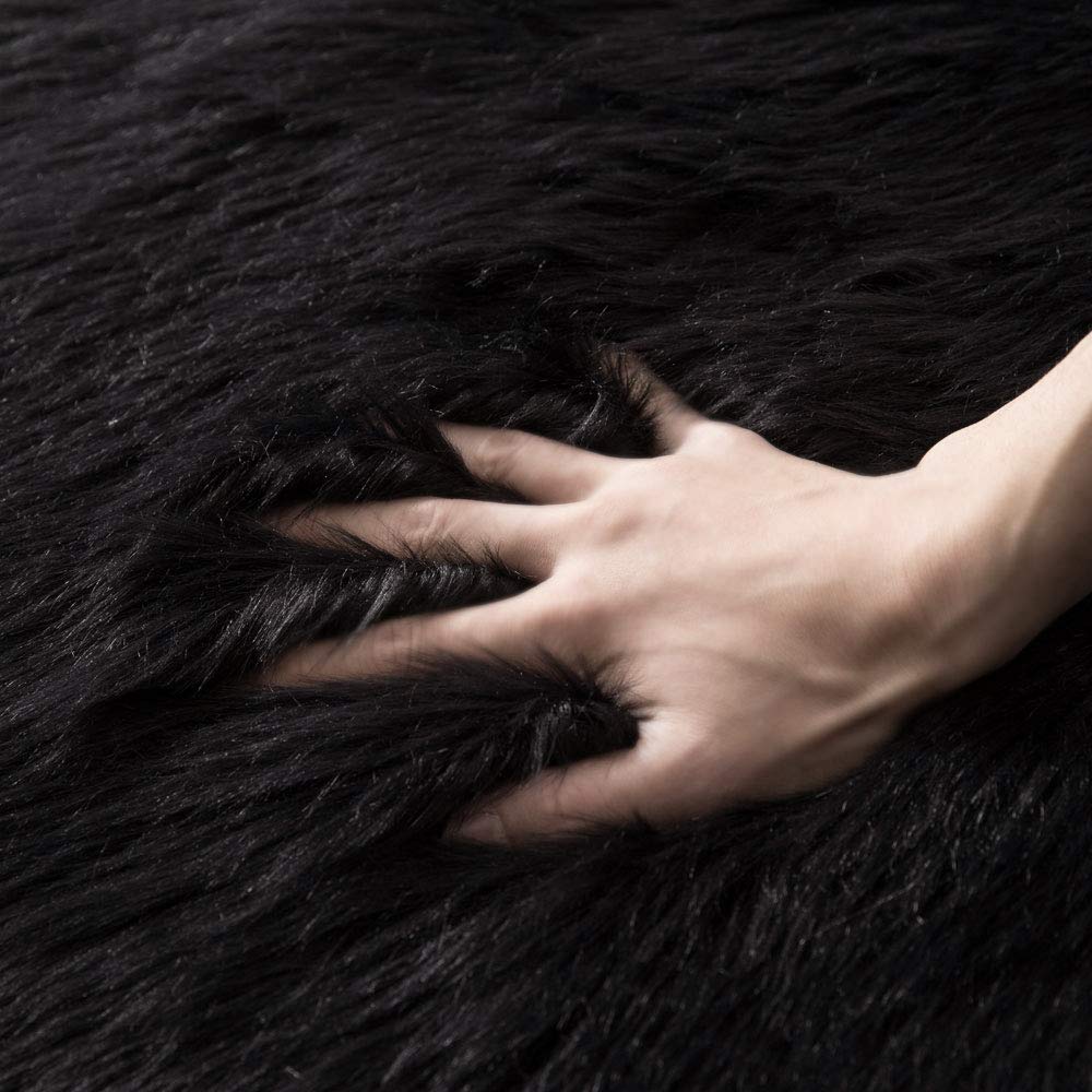 Miulee Luxury Super Soft Fluffy Area Rug Faux Fur Sheepskin Rug Decorative Plush Shaggy Carpet For Bedside Sofa Floor Nursery Ha