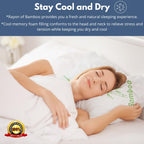 Memory Foam Bamboo Pillows King Size Set Of 2 [Adjustable] For Sleeping - Cool & Breathable Cover With Zipper Rayon Derived From