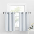 Nicetown Room Darkening Window Tiers, Kitchen/Bathroom/Kids Bedroom Decor Blackout Valances Thermal Insulated Window Treatment Short Curtain, White, 2 Panels, 34W By 36L With 1.2 Inches Header