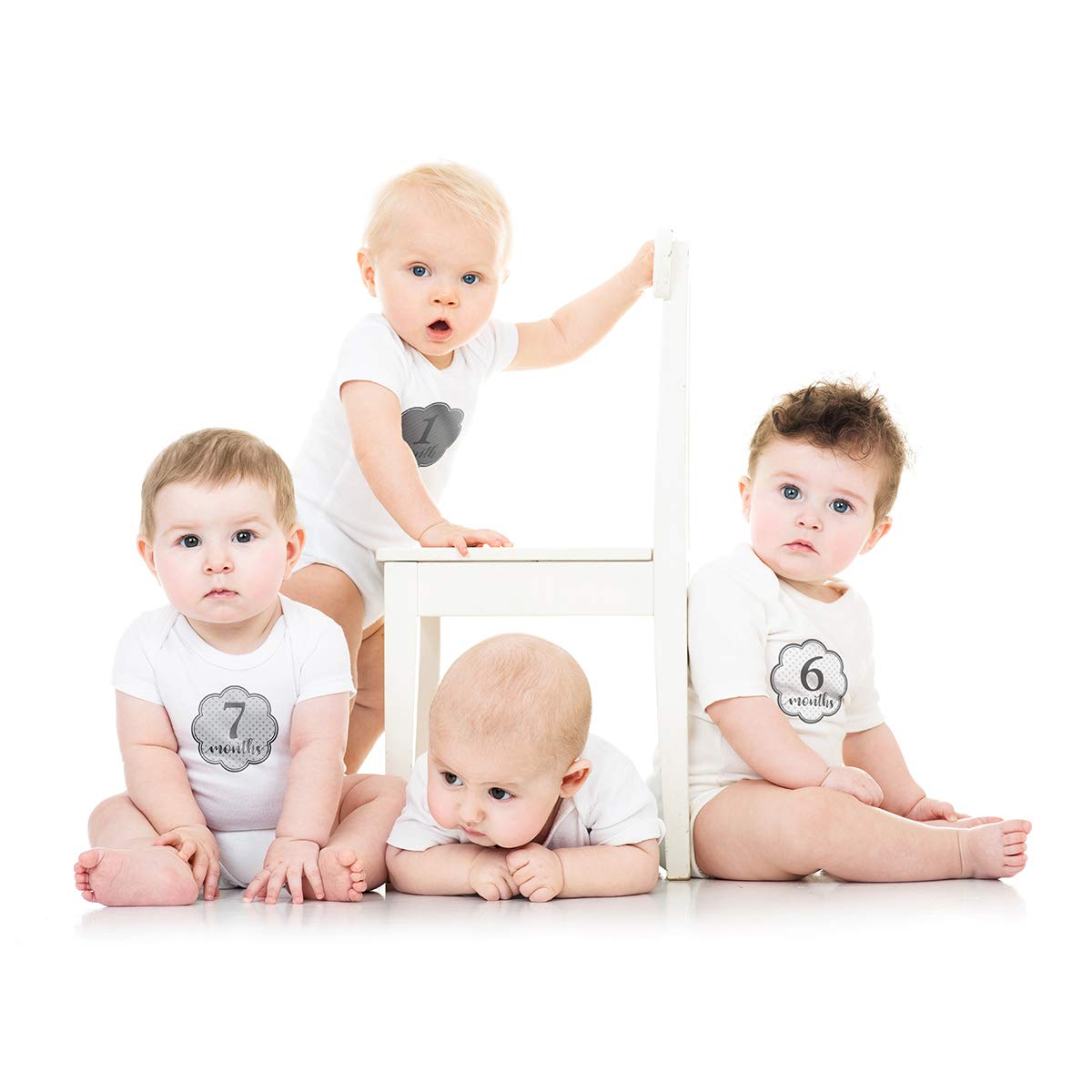 Lillian Rose Black And Grey Baby Belly Stickers, 1-15 Months