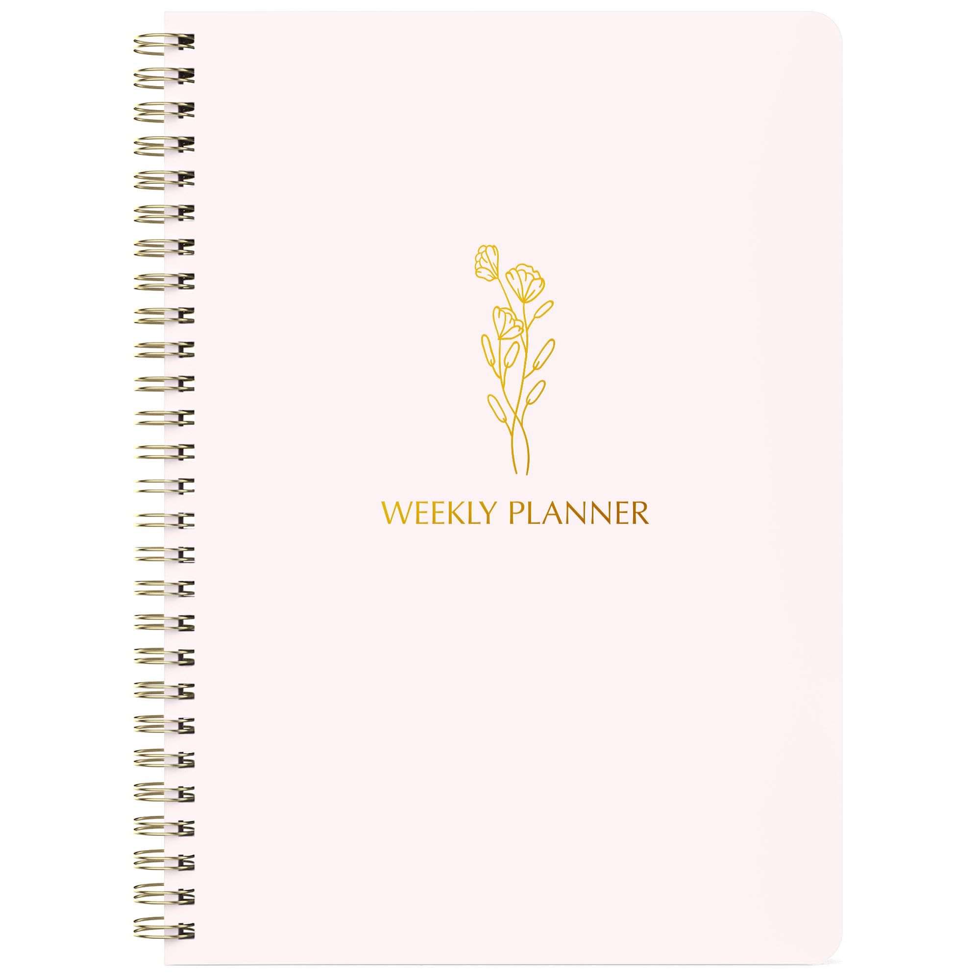 Simple Weekly Planner Undated & To Do List Notebook: With Habit Tracker - 6.5X9.25' 60 Sheets Blush Pink - Spiral Note Book For