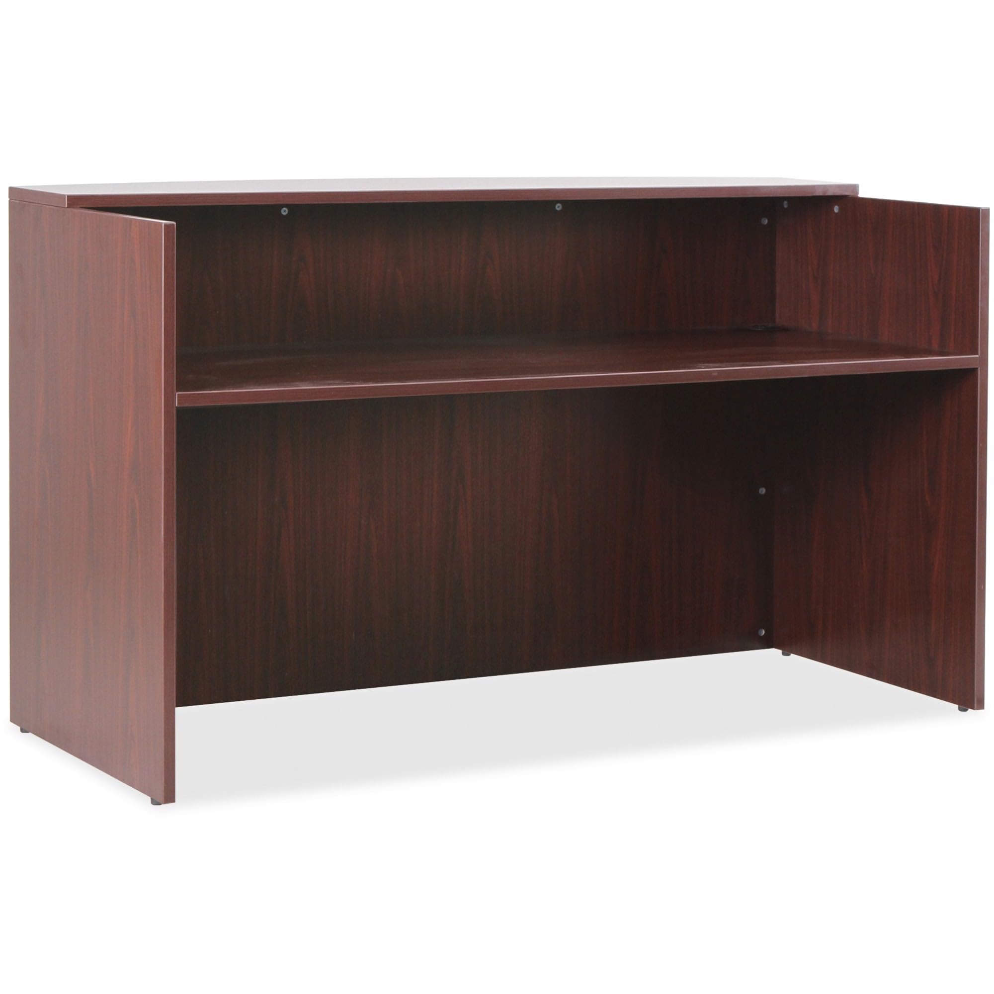 Lorell 59582 Essentials Reception Desk, Mahogany Laminate