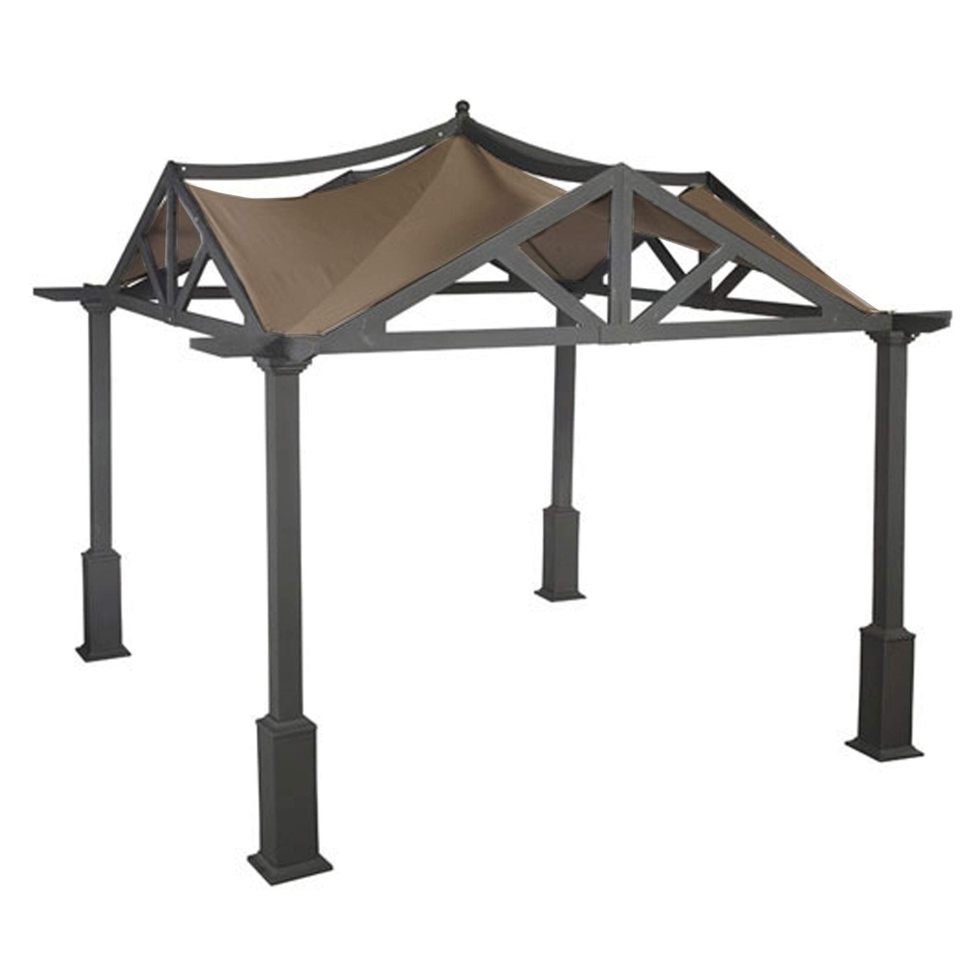 Garden Winds Replacement Canopy Top Cover for Garden Treasures 10x10 Gazebo - Riplock 350 - Nutmeg