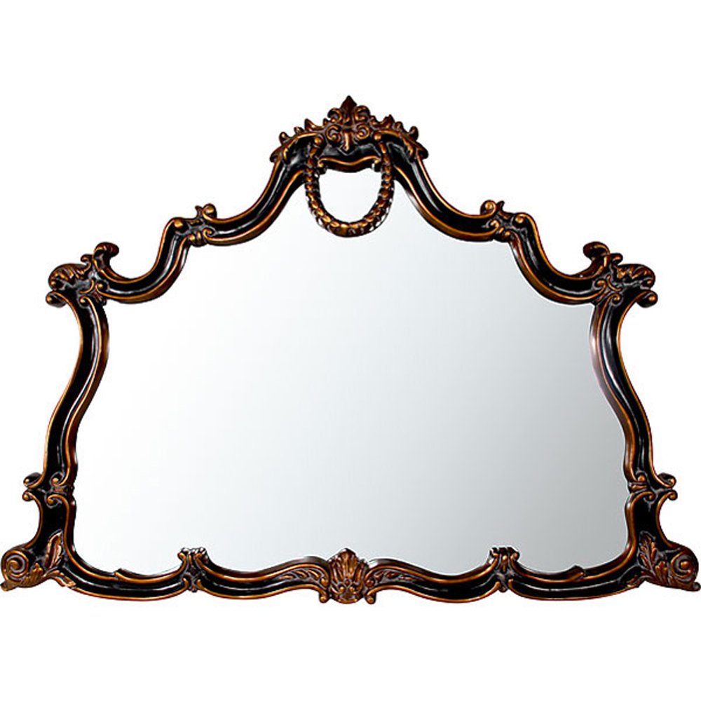 Timeless Reflections By Afd Home 10771790 Classic Federal Over Mirror, Black/Gold Finish