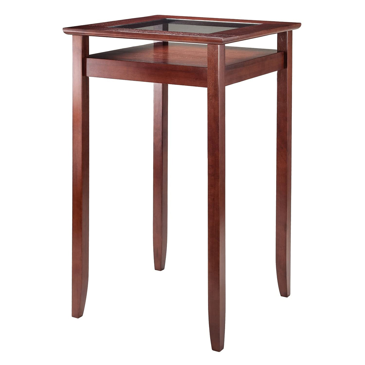 Winsome Halo Pub Table With Tempered Glass Top, Walnut (94127)