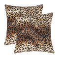 Carrie Home Leopard Pillow Covers Cheetah Pillow Animal Print Throw Pillows Soft Short Velvet Pillow For Home Couch Sofa (Set Of