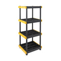 Black & Yellow 4-Tier Heavy Duty Plastic Storage Shelving Unit, 100Lbs/Shelf (55   H X 24   W X 20   D), For Indoor/Outdoor Orga