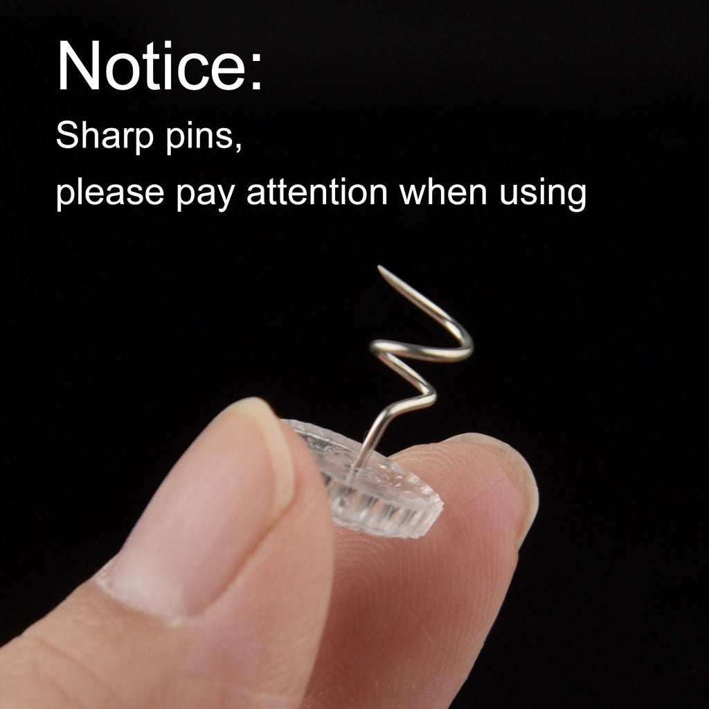 Kuuqa Upholstery Twist Pins Clear Heads Bed Skirt Pin For Hold Slipcovers And Bedskirts Decoration, 50 Pcs