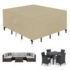 Easy-Going Square Patio Furniture Cover Waterproof Outdoor Dining Table And Chair Cover Anti-Uv Outside Sectional Sofa Set Covers (126'L X 126'W X 32'H, Camel)