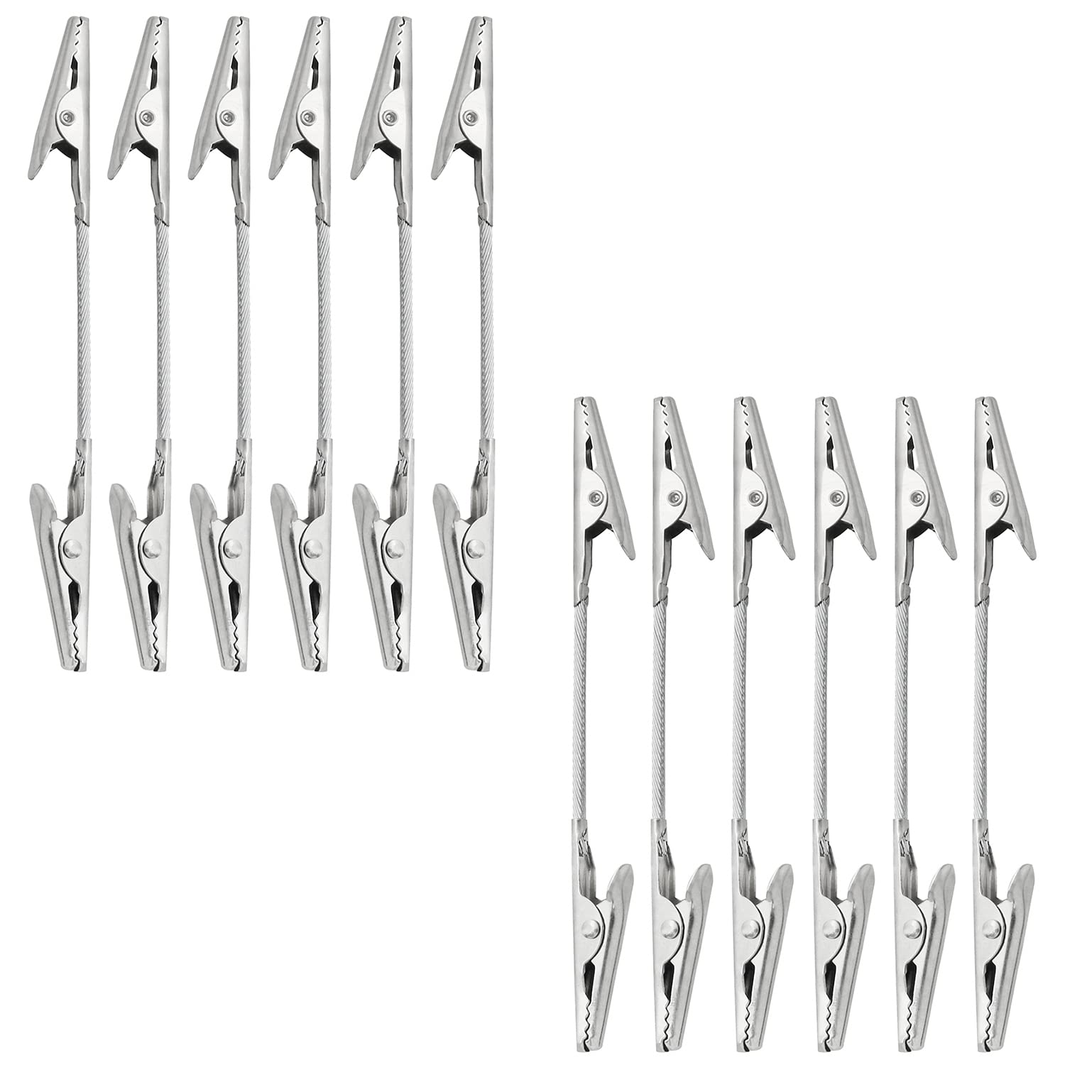 Double Head Alligator Clip Zzlzx 12Pcs Metal Wire Pictures Memo Note Clamps, Photo Holders, Multi-Purpose Picture Hangers