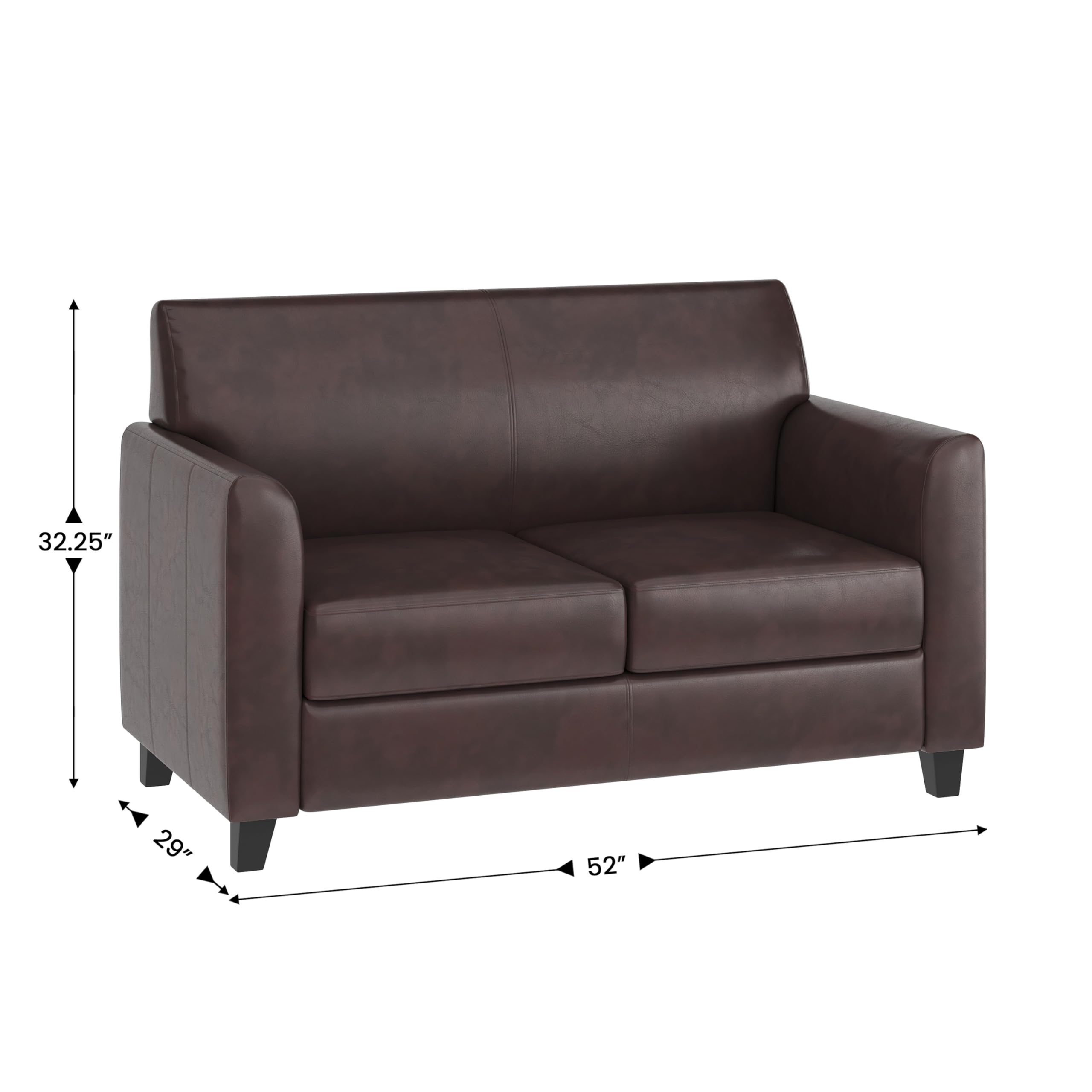 Flash Furniture HERCULES Diplomat Series Brown LeatherSoft Loveseat