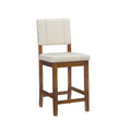 Linon Milano Counter Stool, 18   W x 19   Dx 38   H, Medium Cream/Dark Walnut