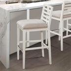 American Woodcrafters Siri White Solid Wood with Gray Fabric Counter Stool