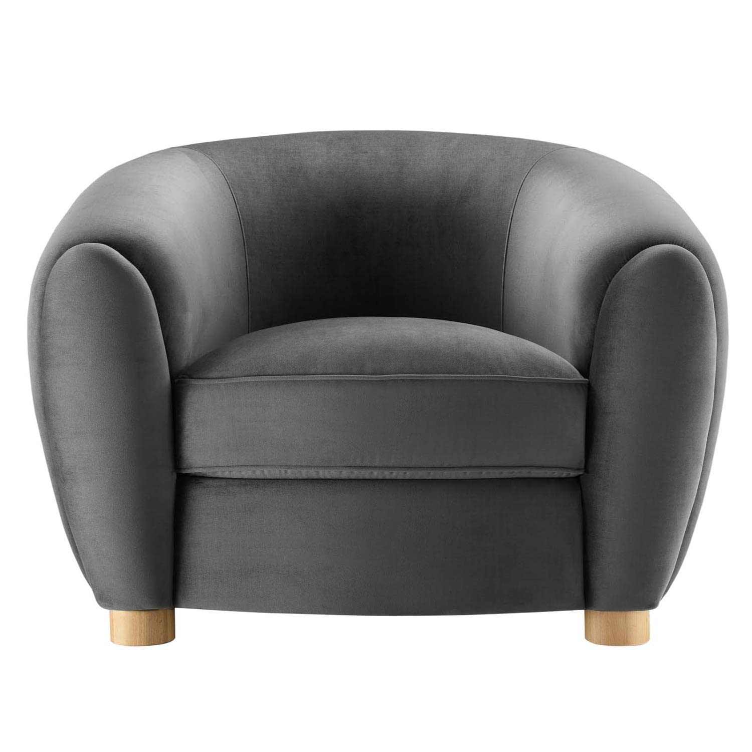 Modway Abundant Performance Velvet Accent Armchair, Charcoal
