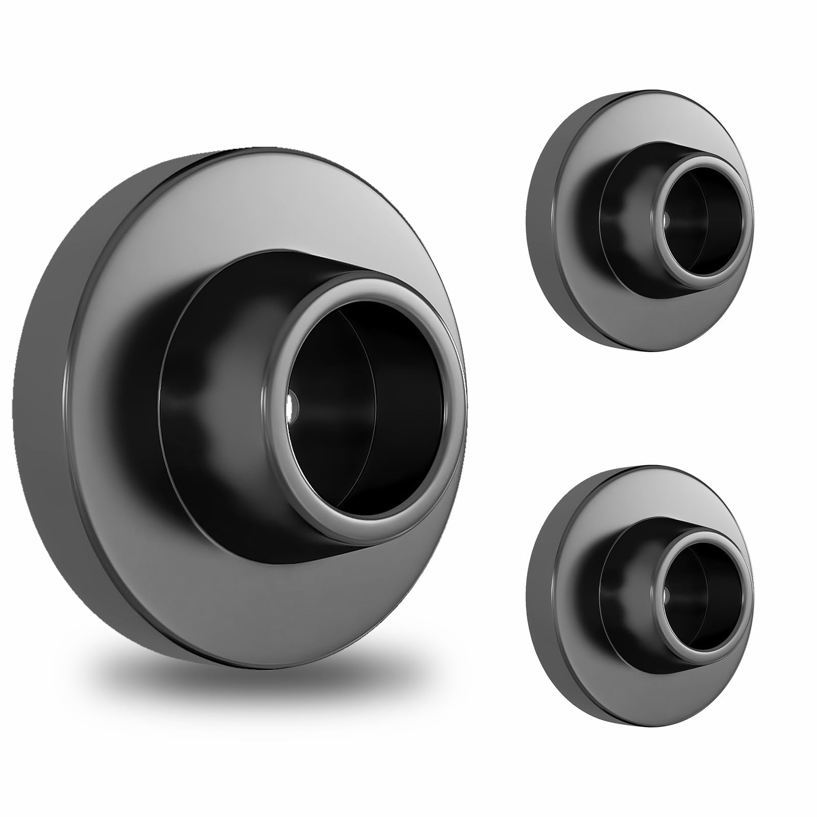 Door Stops For Wall Protector, Door Knob Wall Shield, Black Door Bumper For Slamming, Door Handle Stopper, Wall Hole Cover 3Pcs