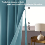 Jiuzhen Blackout Curtains With Tiebacks-Thermal Insulated And Light Blocking,2 Panels, 42 X 84 Inch,Turquoise
