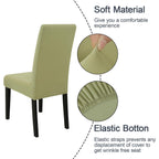 Jqinhome Sage Green Chair Covers For Dining Room Set Of 8, High Stretch Removable Washable Parsons Chair Slipcover For Home Party Hotel Wedding Ceremony (8Pcs, Sage Green)