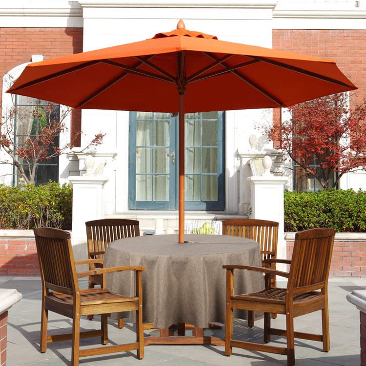 Youngseahome Outdoor Tablecloth Wrinkle-Free Stain Resistant Waterproof Polyester Fabric Table Cover With Zipper Umbrella Hole For Picnic/Party/Dinner/Patio Garden(70Inch Round,Zippered,Flax)