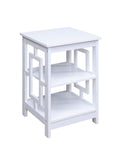 Convenience Concepts Town Square End Table with Shelves, 15.75L x 15.75W x 23.5H, White