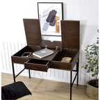 Acme Verster Wooden Storage Writing Desk with USB Port in Oak and Black