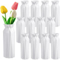 Hoolerry 12 Pcs White Plastic Flower Vases Bulk for Centerpieces White Bud Vase for Flowers Ceramic Look Flower Vase Decorative 