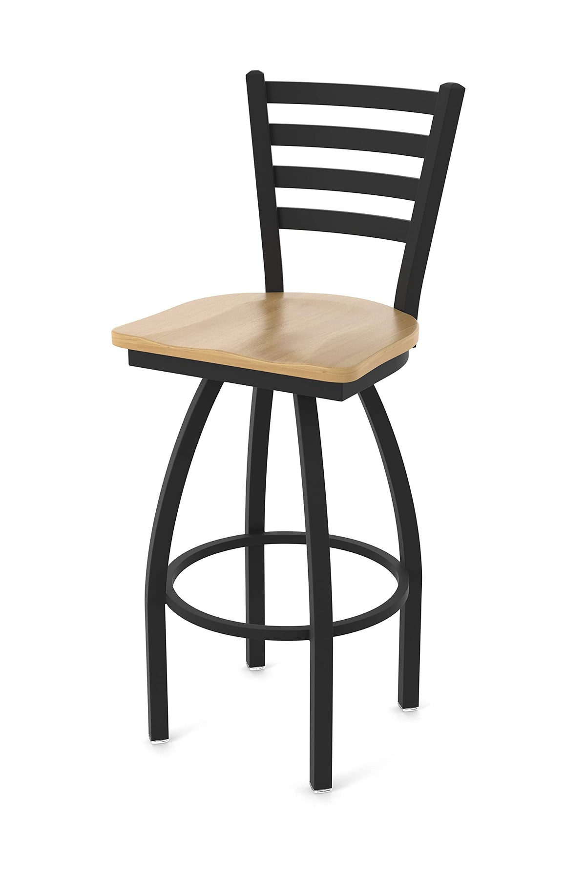 410 Jackie 25&quot; Swivel Counter Stool with Black Wrinkle Finish and Natural Maple Seat