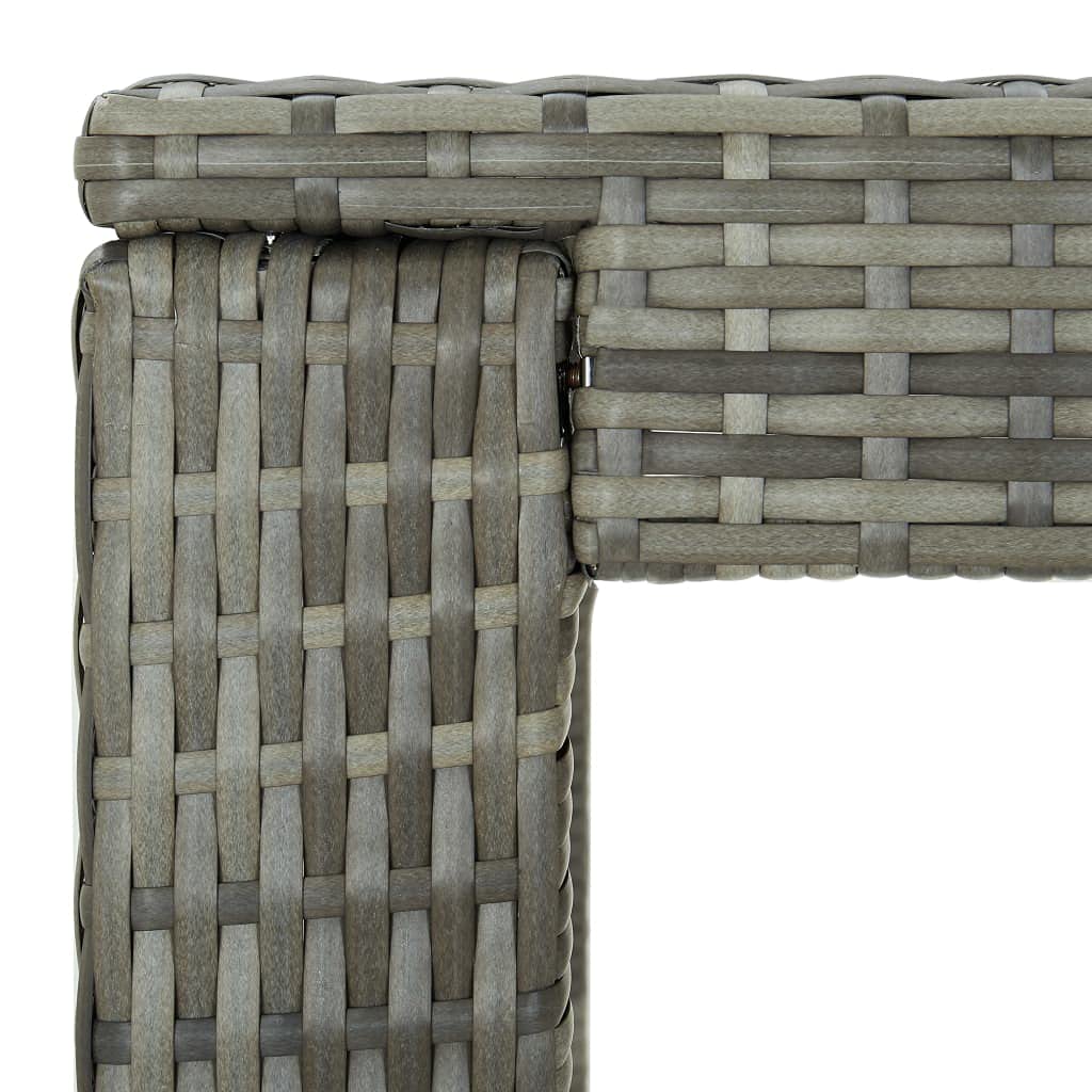 vidaXL Patio Bar Set with Cushions - 7 Piece, Poly Rattan, Gray, Garden Seating for Outdoor/Patio