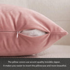 MIULEE Dusty Pink Velvet Lumbar Pillow Cover 12x20 Inch Decorative Cushion for Home Decor