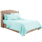 Clara Clark Twin Sheets, 5 Piece Set - Hotel Luxury Sheets For Twin Size Bed, Super Soft Bedding Sheets & Pillowcases, Twin Size Sheets, Aqua Light Blue