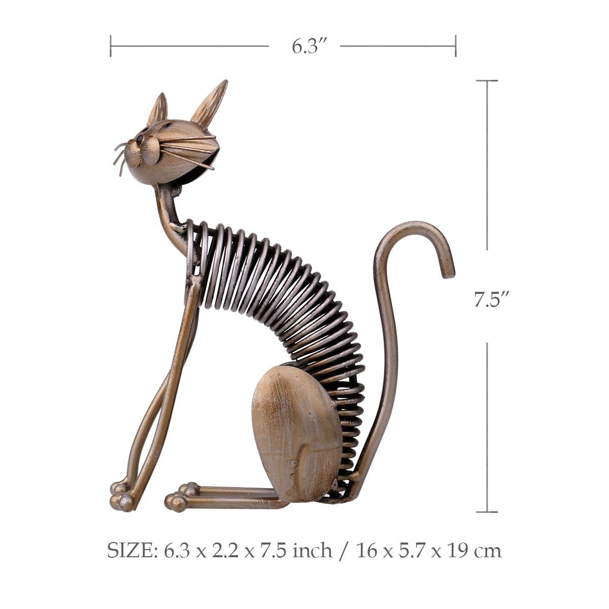 Too-Arts Metal Sculpture Iron Art Cat Spring Handicraft Crafting Home Decoration Furnishing Craft