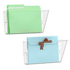 Gawerk 6 Pack Clear Single Pocket Wall File Holder Hanging Wall Organizer, Wall Mount Mails Magazines Organizer For Office And H