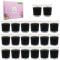 20 Packs Black Votive Candles in Glass, Unscented Small 2 Inch Soy Wax Halloween Candles for Wedding Party Home Holidays Relaxat
