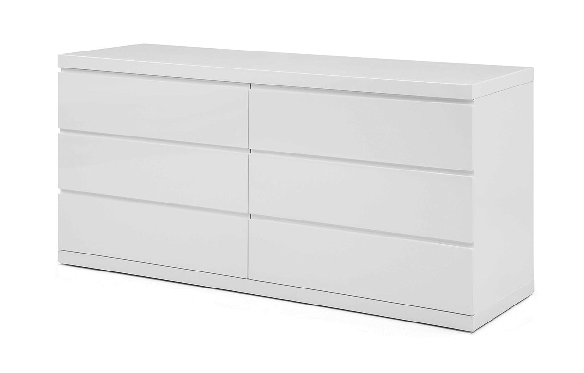 HomeRoots High Gloss 63' X 20' X 30' White Double Dresser Extension