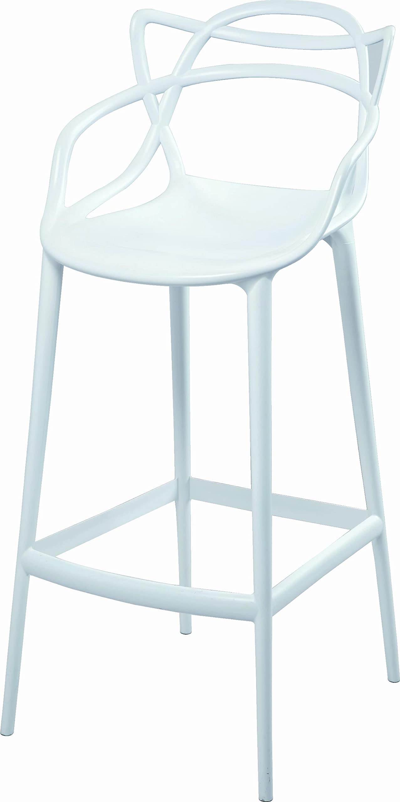 Neos Modern Furniture Polypropylene Barstool Bar High, White