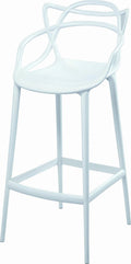 Neos Modern Furniture Polypropylene Barstool Bar High, White