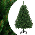 vidaXL Artificial Hinged Christmas Tree with Stand - Modern Green Indoor and Outdoor Xmas Tree with Lifelike PVC Tips - 59.1" Height