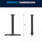Flash Furniture 5" x 22" Restaurant Table T-Base with 3" Diameter Table Height Column, Commercial T-Base Cast Iron Restaurant Table Base, Black