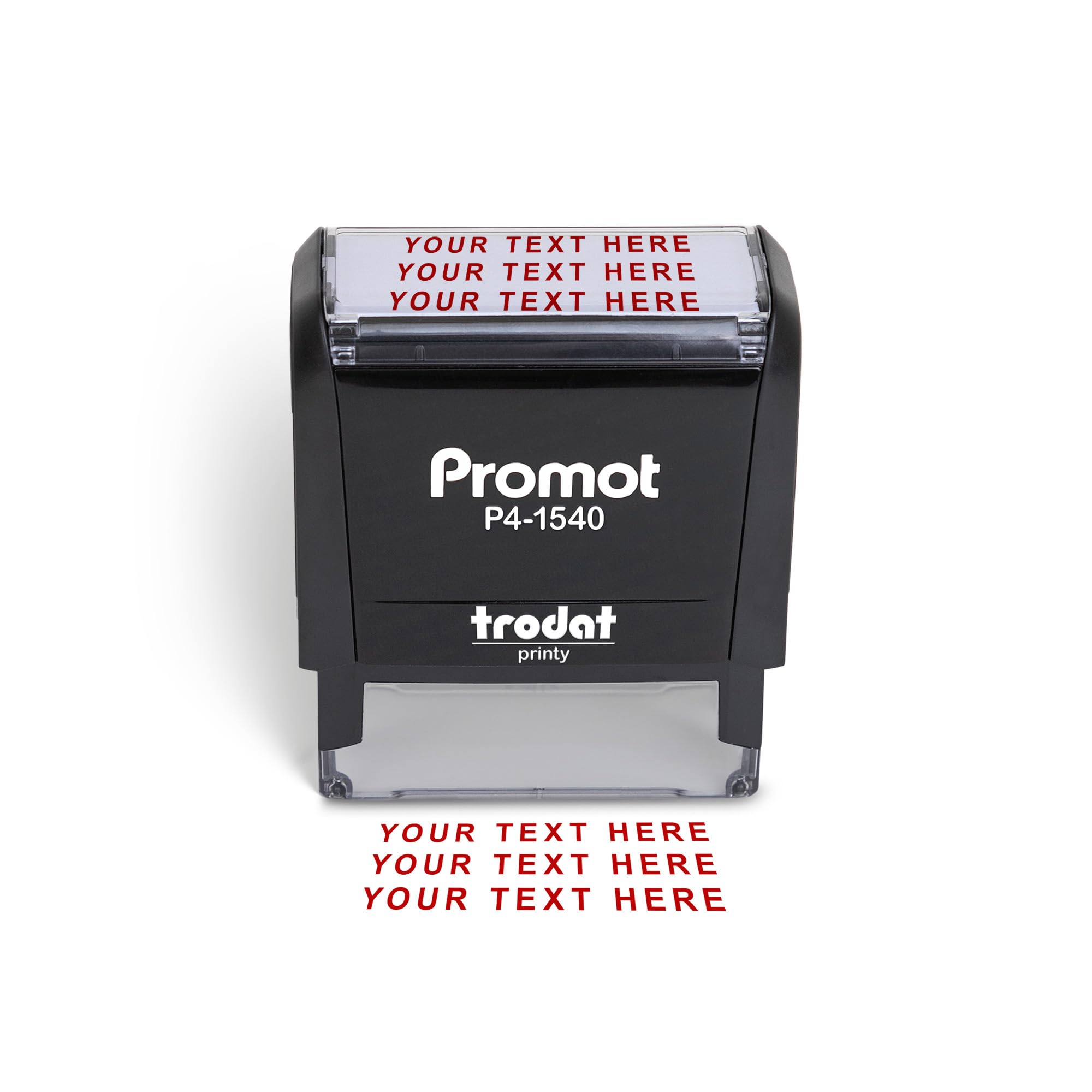 Promot Custom Stamp Up To 3 Lines Of Personalized Text - Choose Font, Color, Pad, Self-Inking Stamp For Return & Mailing Address