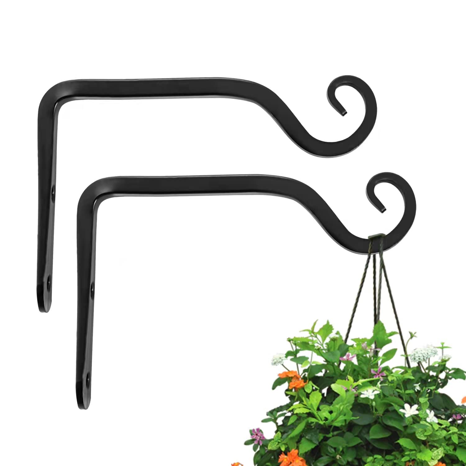 Onepeng Plant Hanger Indoor/Outdoor 6 Inch Metal Wall Plant Hook Decorative Plant Hanger For Bird Feeders, Planters, Lanterns, W