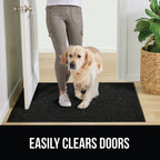 Gorilla Grip Heavy Duty Traffic Guard Doormat, 60X36, Durable Rubber Backing, Low Profile Indoor Outdoor Door Mat, Stain And Fade Resistant Shoe Scraper, Commercial Welcome Mats For Entry, Jet Black