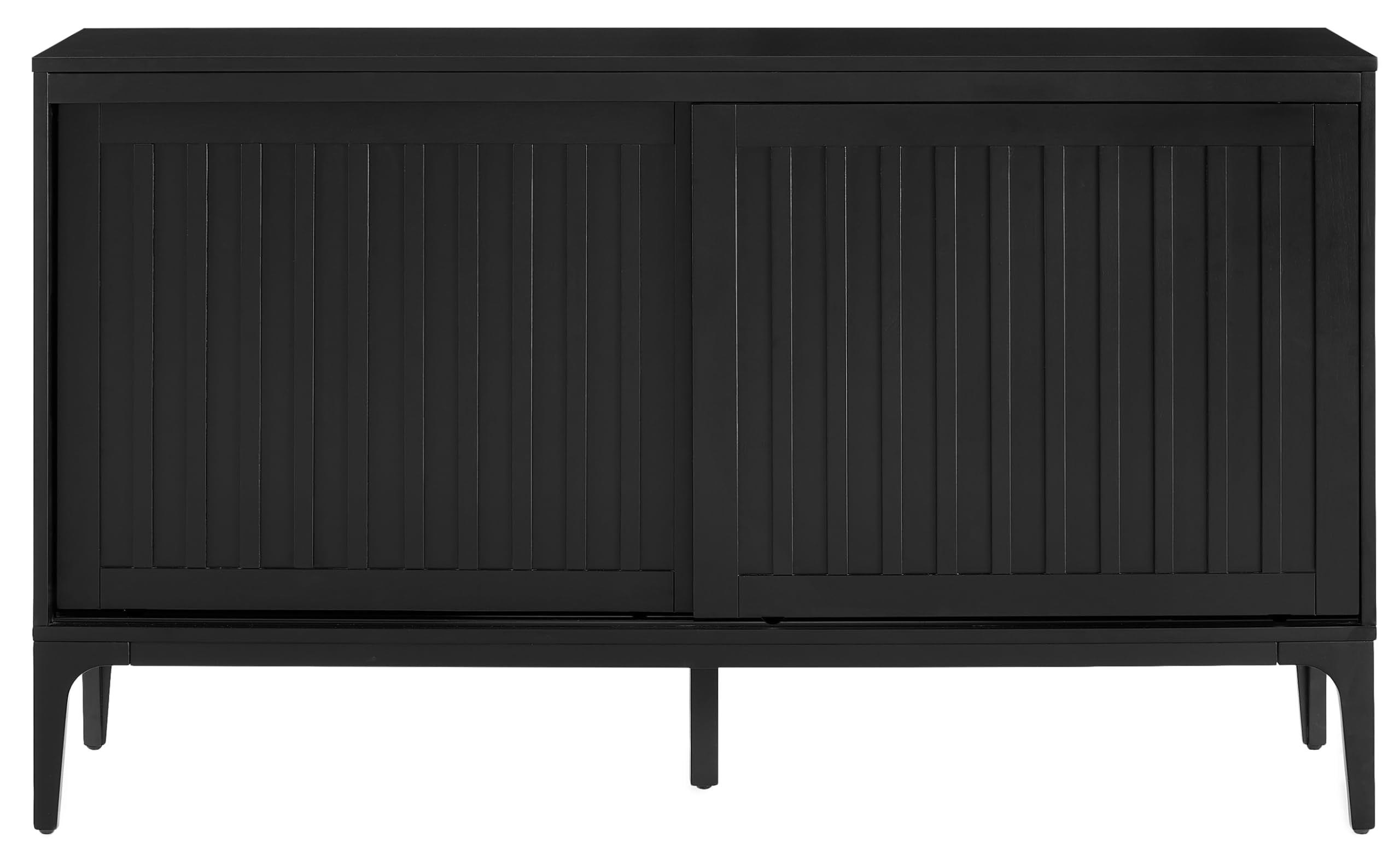 Crosley Furniture Asher Mid-Century Modern Sideboard Buffet Cabinet with Storage, Living Room Credenza, Matte Black