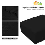 Easy-Going Stretch Square Ottoman Cover Folding Storage Stool Furniture Protector Soft Rectangle Slipcover With Elastic Bottom (30X30X15Inch, Natural)