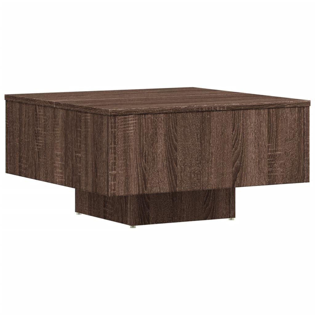 Vidaxl Smoked Oak Coffee Table - Engineered Wood Side Table For Living Room, Lounge, Bedroom - Compact And Versatile Design - Damp Cloth Cleaning