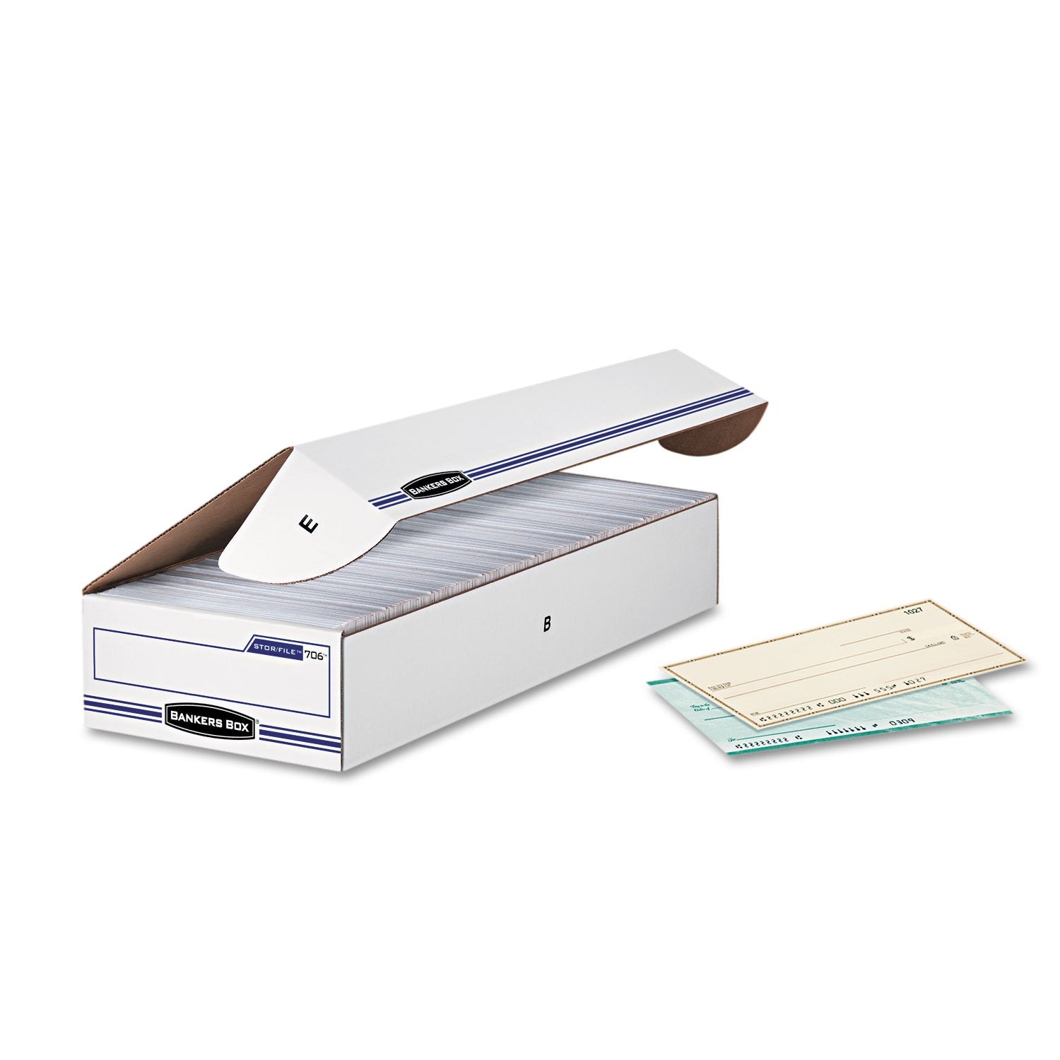 Bankers Box 00706 Storage File, Check/Deposit Slip, 9-Inch X24-Inch X4-Inch , 12/Ct, White