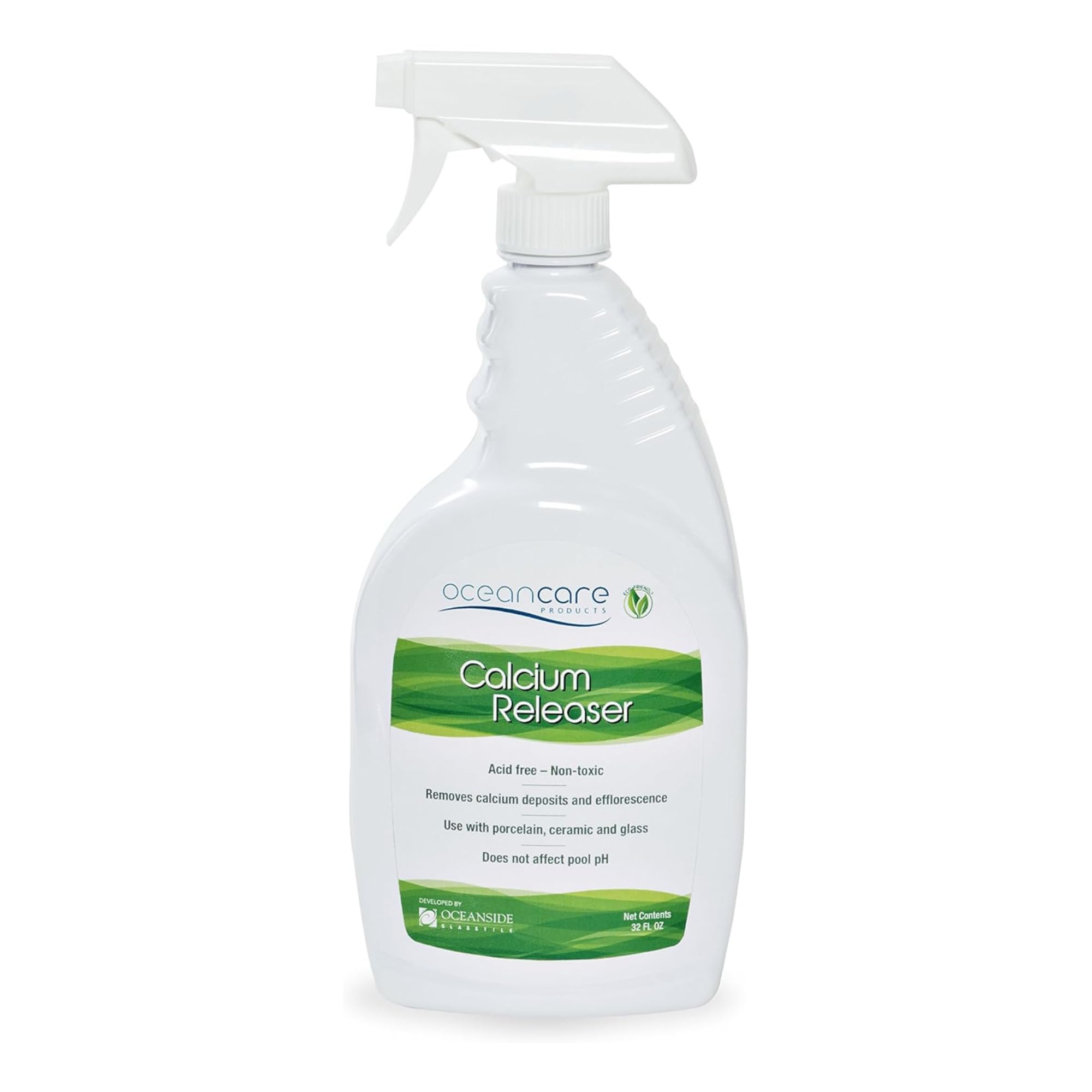 Oceancare Products - Calcium Releaser - Quart Trigger Spray, 32 Fl Oz - Pool Tile Cleaner Calcium Remover, Safe On Glass, Porcel
