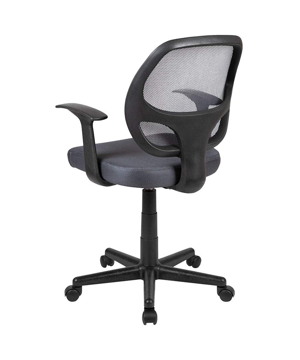 Flash Furniture Flash Fundamentals Mid-Back Gray Mesh Swivel Ergonomic Task Office Chair With Arms