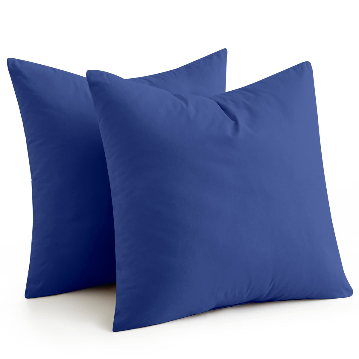 Puredown Feather Throw Pillow Inserts, 100% Cotton Set Of 2 Bed And Couch Decorative Euro Pillows 26 X 26 Inches, Navy