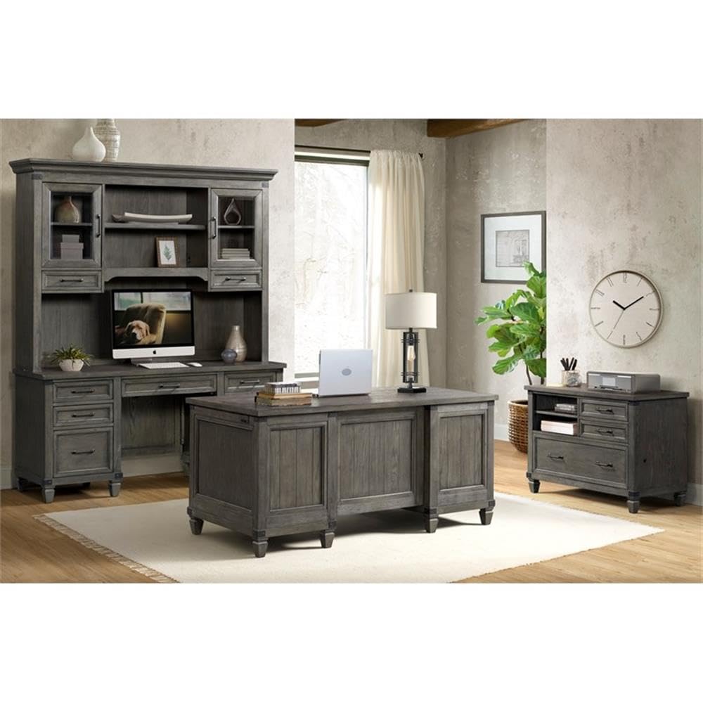 Intercon Foundry Home Office 42&quot; Wide Lateral File Cabinet, Brushed Pewter